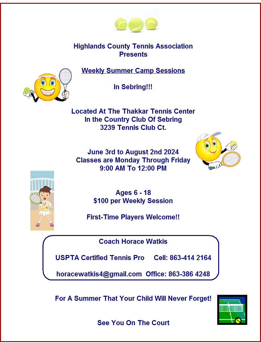 2024 Summer Junior Tennis Camp